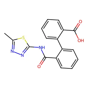 2'-(5-Methyl-[1,3,4]thiadiazol-2-ylcarbamoyl)-biphenyl-2-carboxylic acid structure