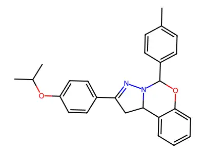 5-(4-methylphenyl)-2-[4-(propan-2-yloxy)phenyl]-1,10b-dihydropyrazolo[1,5-c][1,3]benzoxazine structure