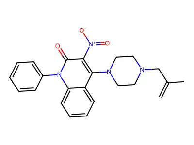 4-[4-(2-Methylprop-2-enyl)piperazin-1-yl]-3-nitro-1-phenylquinolin-2-one structure