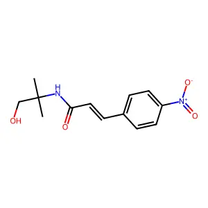 (E)-N-(1-hydroxy-2-methylpropan-2-yl)-3-(4-nitrophenyl)prop-2-enamide structure