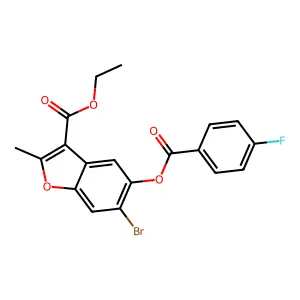 Ethyl 6-bromo-5-(4-fluorobenzoyloxy)-2-methyl-1-benzofuran-3-carboxylate structure