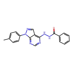 N'-[1-(4-methylphenyl)-1H-pyrazolo[3,4-d]pyrimidin-4-yl]benzohydrazide structure