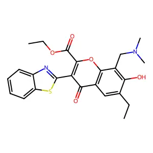ethyl 3-(benzo[d]thiazol-2-yl)-8-((dimethylamino)methyl)-6-ethyl-7-hydroxy-4-oxo-4H-chromene-2-carboxylate structure