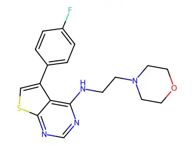 [5-(4-Fluorophenyl)thiopheno[3,2-e]pyrimidin-4-yl](2-morpholin-4-ylethyl)amine structure