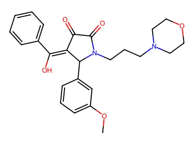 4-(hydroxy-phenyl-methylidene)-5-(3-methoxyphenyl)-1-(3-morpholin-4-ylpropyl)pyrrolidine-2,3-dione structure