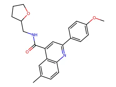 2-(4-methoxyphenyl)-6-methyl-N-(oxolan-2-ylmethyl)quinoline-4-carboxamide structure