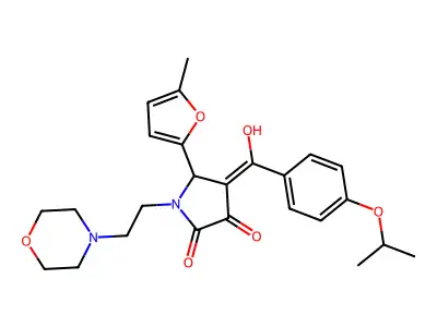 3-hydroxy-5-(5-methylfuran-2-yl)-1-[2-(morpholin-4-yl)ethyl]-4-[4-(propan-2-yloxy)benzoyl]-2,5-dihydro-1H-pyrrol-2-one structure