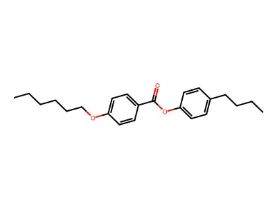 Benzoic acid, 4-(hexyloxy)-, 4-butylphenyl ester structure