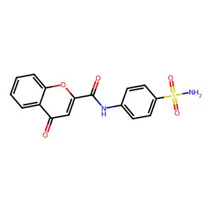 4H-1-Benzopyran-2-carboxanilide, 4-oxo-4'-sulfamoyl- structure