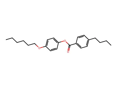 Benzoic acid, 4-butyl-, 4-(hexyloxy)phenyl ester structure