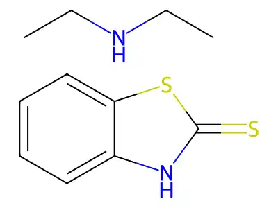 2(3H)-Benzothiazolethione, compd. with N-ethylethanamine (1:1) structure