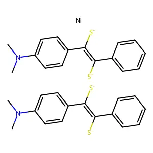 bis(4-dimethylaminodithiobenzil)nickel structure