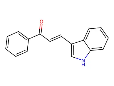 3-(1H-indol-3-yl)-1-phenylprop-2-en-1-one structure