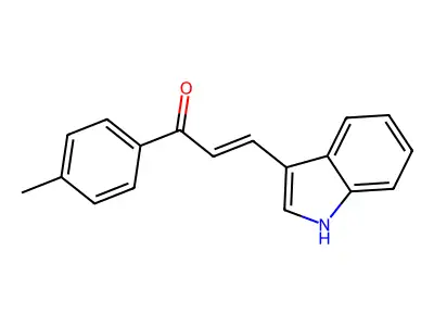 3-(1H-indol-3-yl)-1-(4-methylphenyl)-2-propen-1-one structure