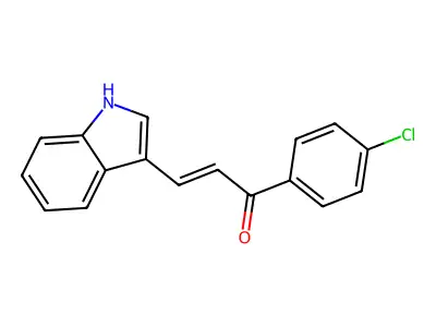 (E)-1-(4-chlorophenyl)-3-(1H-indol-3-yl)prop-2-en-1-one structure
