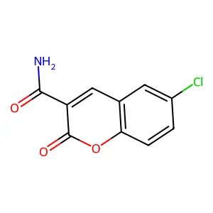 6-chloro-2-oxo-2H-chromene-3-carboxamide structure