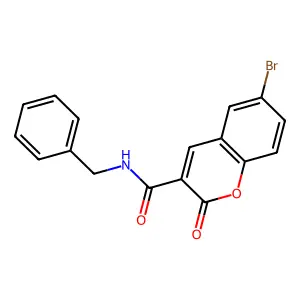 N-benzyl-6-bromo-2-oxochromene-3-carboxamide structure