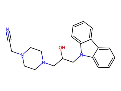 2-[4-(3-Carbazol-9-yl-2-hydroxypropyl)piperazin-1-yl]acetonitrile structure
