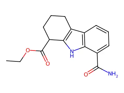 ethyl 8-carbamoyl-2,3,4,9-tetrahydro-1H-carbazole-1-carboxylate structure