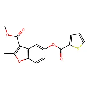 Methyl 2-methyl-5-(thiophene-2-carbonyloxy)-1-benzofuran-3-carboxylate structure