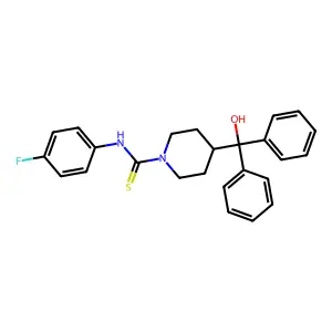 N-(4-fluorophenyl)-4-[hydroxy(diphenyl)methyl]-1-piperidinecarbothioamide structure