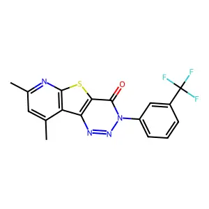 7,9-Dimethyl-3-[3-(trifluoromethyl)phenyl]pyrido[2,3]thieno[2,4-b]triazin-4-one structure