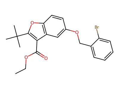 Ethyl 5-[(2-bromophenyl)methoxy]-2-tert-butyl-1-benzofuran-3-carboxylate structure