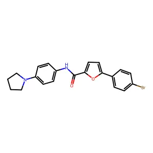 5-(4-bromophenyl)-N-[4-(pyrrolidin-1-yl)phenyl]furan-2-carboxamide structure