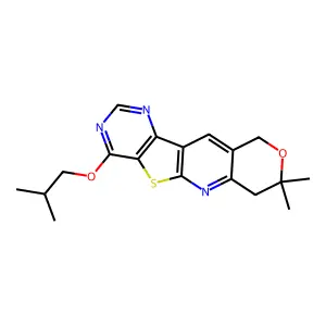1-Isobutoxy-8,8-dimethyl-8,9-dihydro-6H-7-oxa-11-thia-2,4,10-triaza-benzo[b]fluorene structure