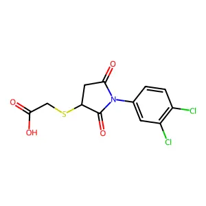 {[1-(3,4-Dichlorophenyl)-2,5-dioxopyrrolidin-3-yl]sulfanyl}acetic acid structure