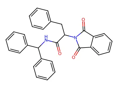 N-benzhydryl-2-(1,3-dioxoisoindol-2-yl)-3-phenylpropanamide structure