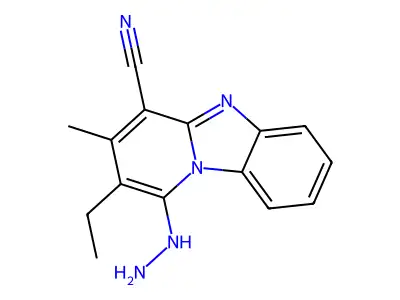 2-Ethyl-1-hydrazinyl-3-methylbenzo[4,5]imidazo[1,2-a]pyridine-4-carbonitrile structure