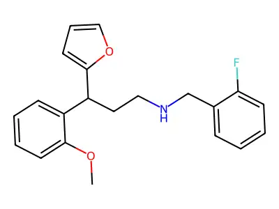 N-(2-fluorobenzyl)-3-(furan-2-yl)-3-(2-methoxyphenyl)propan-1-amine structure
