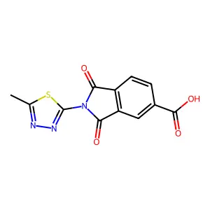 2-(5-Methyl-1,3,4-thiadiazol-2-YL)-1,3-dioxoisoindoline-5-carboxylic acid structure