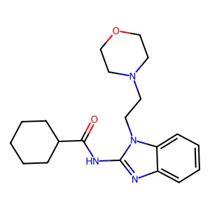 N-[1-(2-morpholin-4-ylethyl)benzimidazol-2-yl]cyclohexanecarboxamide structure