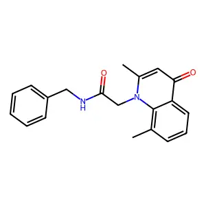 N-benzyl-2-(2,8-dimethyl-4-oxoquinolin-1-yl)acetamide structure