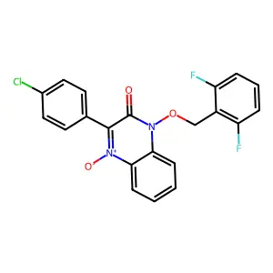 3-(4-Chlorophenyl)-1-[(2,6-difluorophenyl)methoxy]-4-oxidoquinoxalin-4-ium-2-one structure