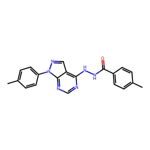 4-methyl-N'-[1-(4-methylphenyl)-1H-pyrazolo[3,4-d]pyrimidin-4-yl]benzohydrazide structure