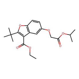 Ethyl 2-(tert-butyl)-5-(2-isopropoxy-2-oxoethoxy)benzofuran-3-carboxylate structure