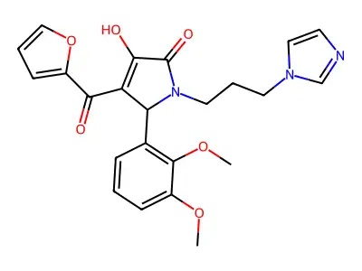1-(3-(1H-imidazol-1-yl)propyl)-5-(2,3-dimethoxyphenyl)-4-(furan-2-carbonyl)-3-hydroxy-1H-pyrrol-2(5H)-one structure