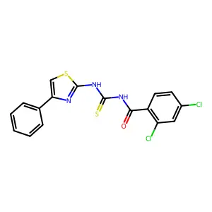 2,4-dichloro-N-[(4-phenyl-1,3-thiazol-2-yl)carbamothioyl]benzamide structure