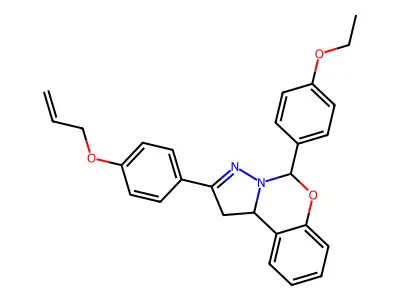 5-(4-ethoxyphenyl)-2-[4-(prop-2-en-1-yloxy)phenyl]-1,10b-dihydropyrazolo[1,5-c][1,3]benzoxazine structure