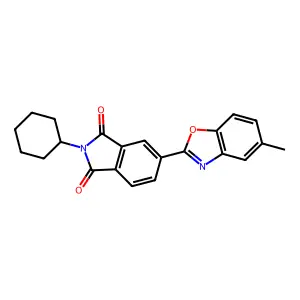 2-Cyclohexyl-5-(5-methyl-1,3-benzoxazol-2-yl)isoindole-1,3-dione structure