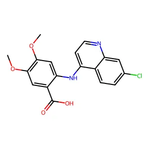 2-[(7-Chloroquinolin-4-yl)amino]-4,5-dimethoxybenzoic acid structure