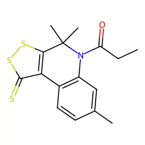 1-(4,4,7-trimethyl-1-thioxo-1,4-dihydro-5H-[1,2]dithiolo[3,4-c]quinolin-5-yl)propan-1-one structure