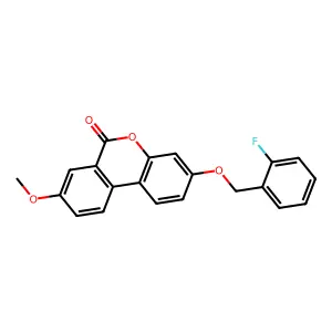 3-[(2-fluorobenzyl)oxy]-8-methoxy-6H-benzo[c]chromen-6-one structure