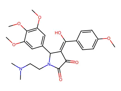 1-(2-dimethylaminoethyl)-4-[hydroxy-(4-methoxyphenyl)methylidene]-5-(3,4,5-trimethoxyphenyl)pyrrolidine-2,3-dione structure