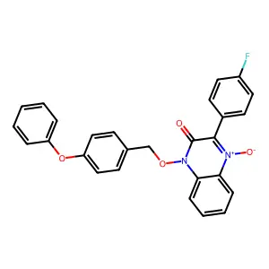 3-(4-Fluorophenyl)-4-oxido-1-[(4-phenoxyphenyl)methoxy]quinoxalin-4-ium-2-one structure
