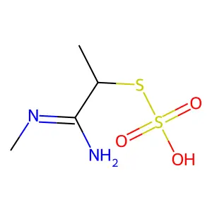 1-Amino-1-methylimino-2-sulfosulfanylpropane structure
