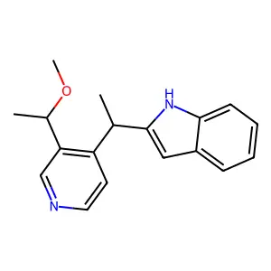 2-[1-[3-(1-methoxyethyl)pyridin-4-yl]ethyl]-1H-indole structure